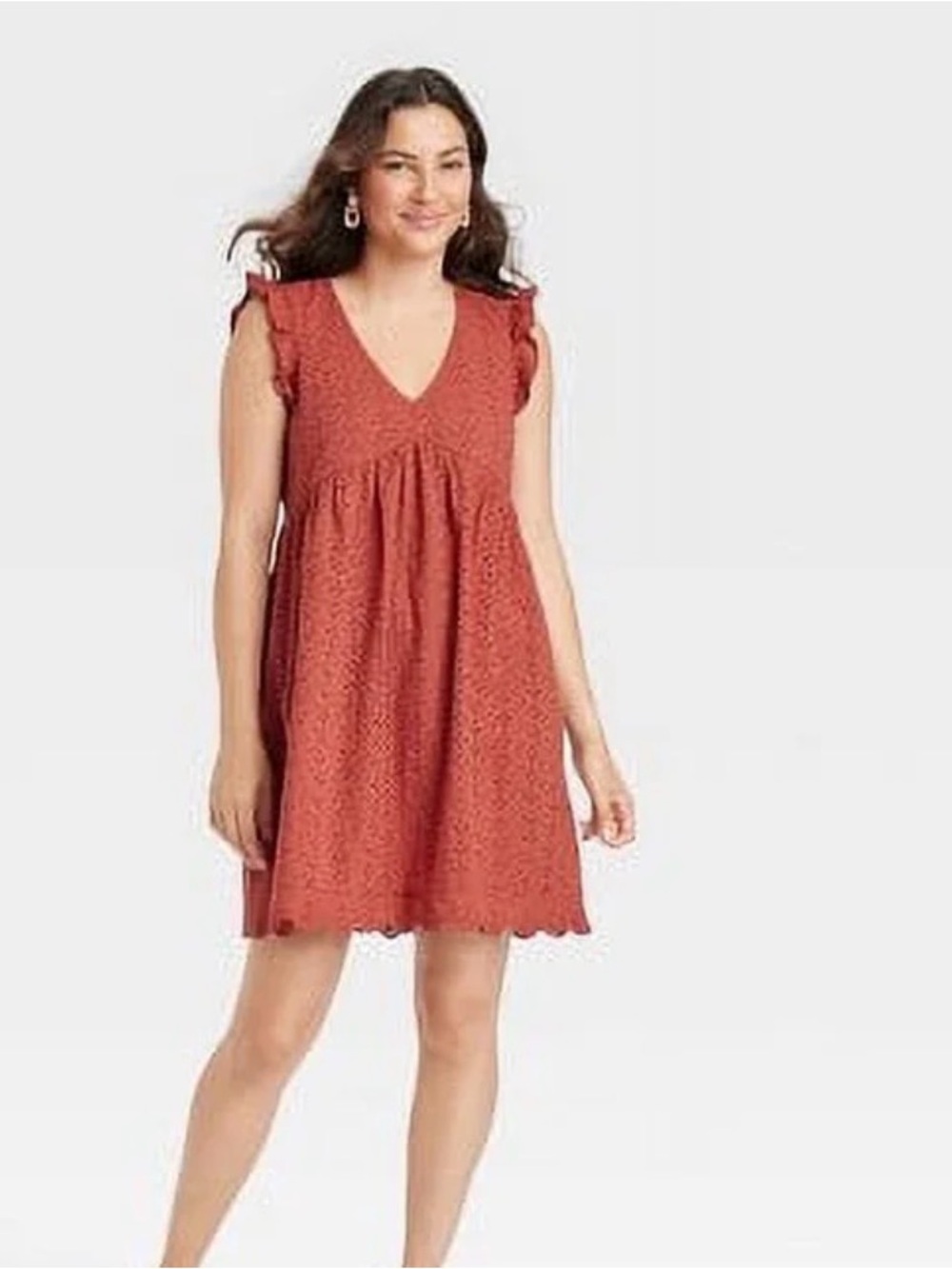 Knox Rose Eyelet Lace Mini Dress Size Small Boho Babydoll Sleeveless